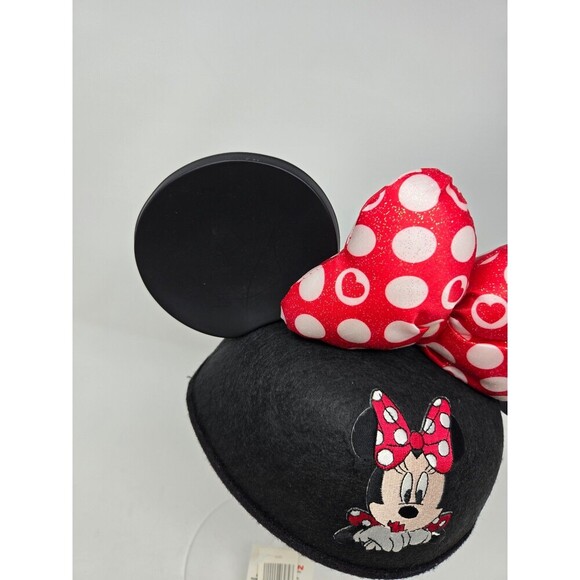 NWT DISNEY PARKS AUTHENTIC MERCHANDISE MINNIE MOUSE BLACK MOUSE EARS RED BOW OS - Picture 4 of 12